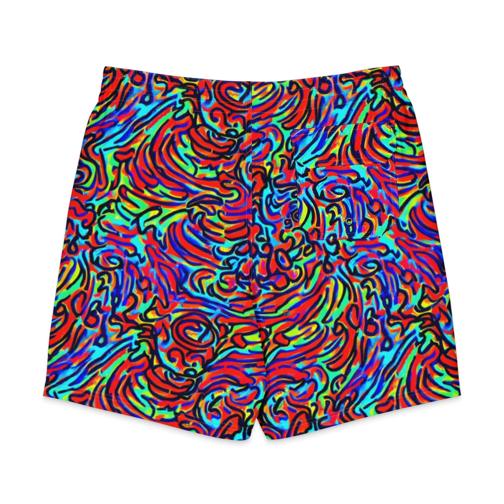 Lava Pulse on Men's Board Shorts — Back