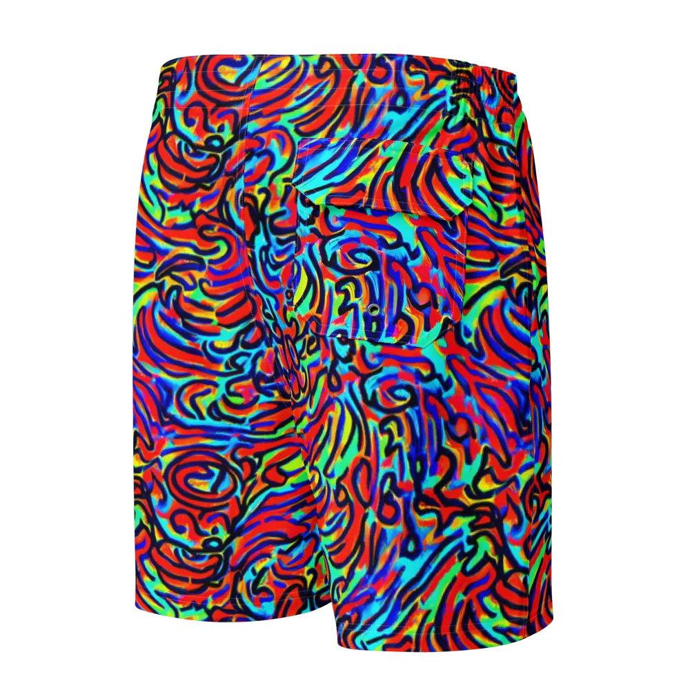 Lava Pulse on Men's Board Shorts — Back
