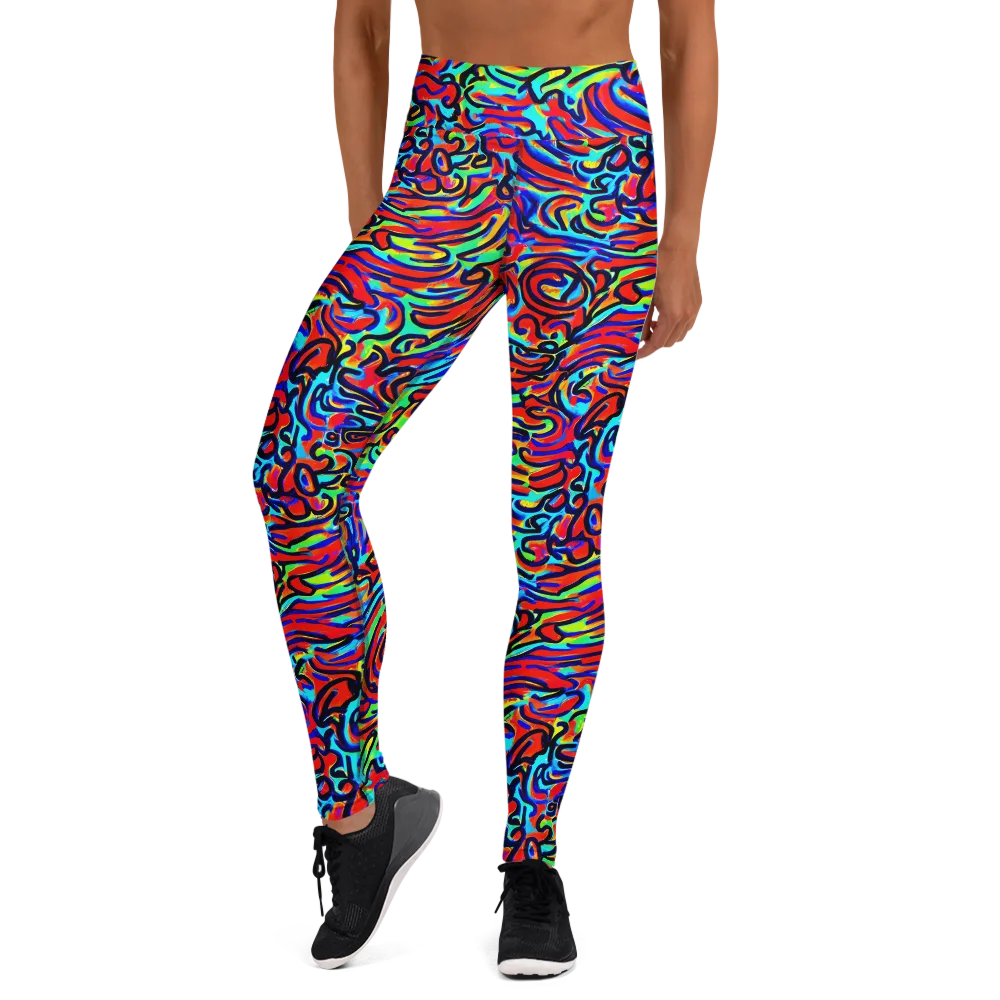 Lava Pulse on Yoga Leggings — Front