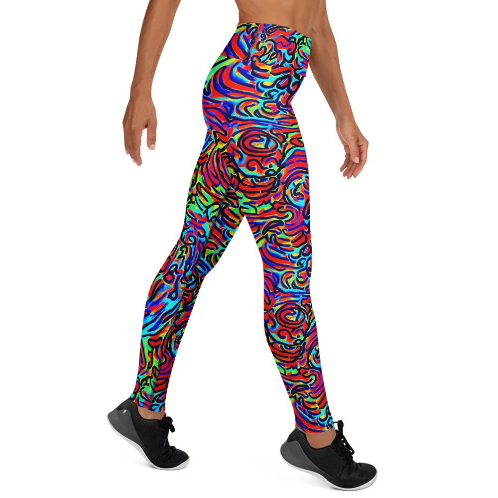 Lava Pulse on Yoga Leggings — Right