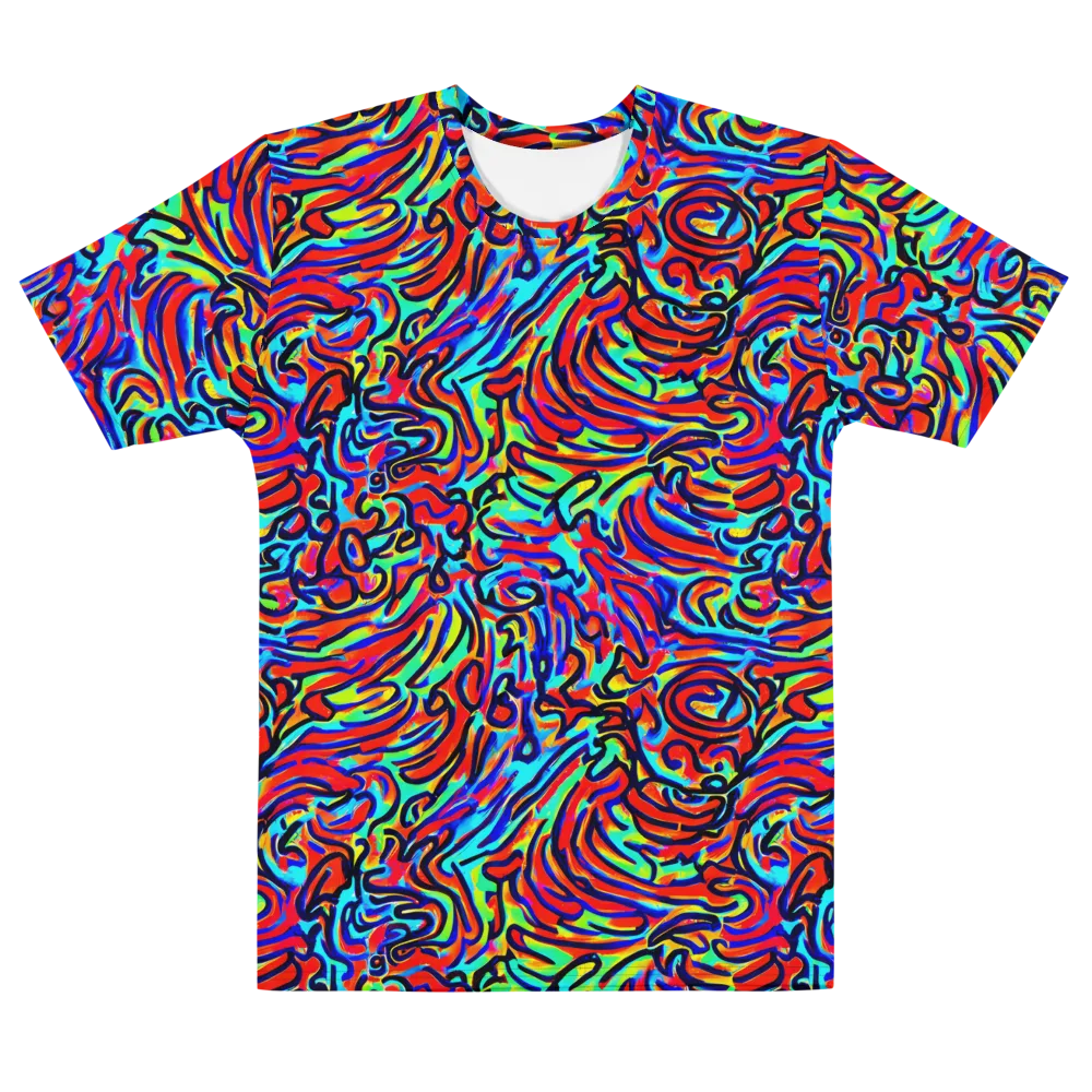 Lava Pulse on Men's Cotton Crew Neck T-Shirt — Front
