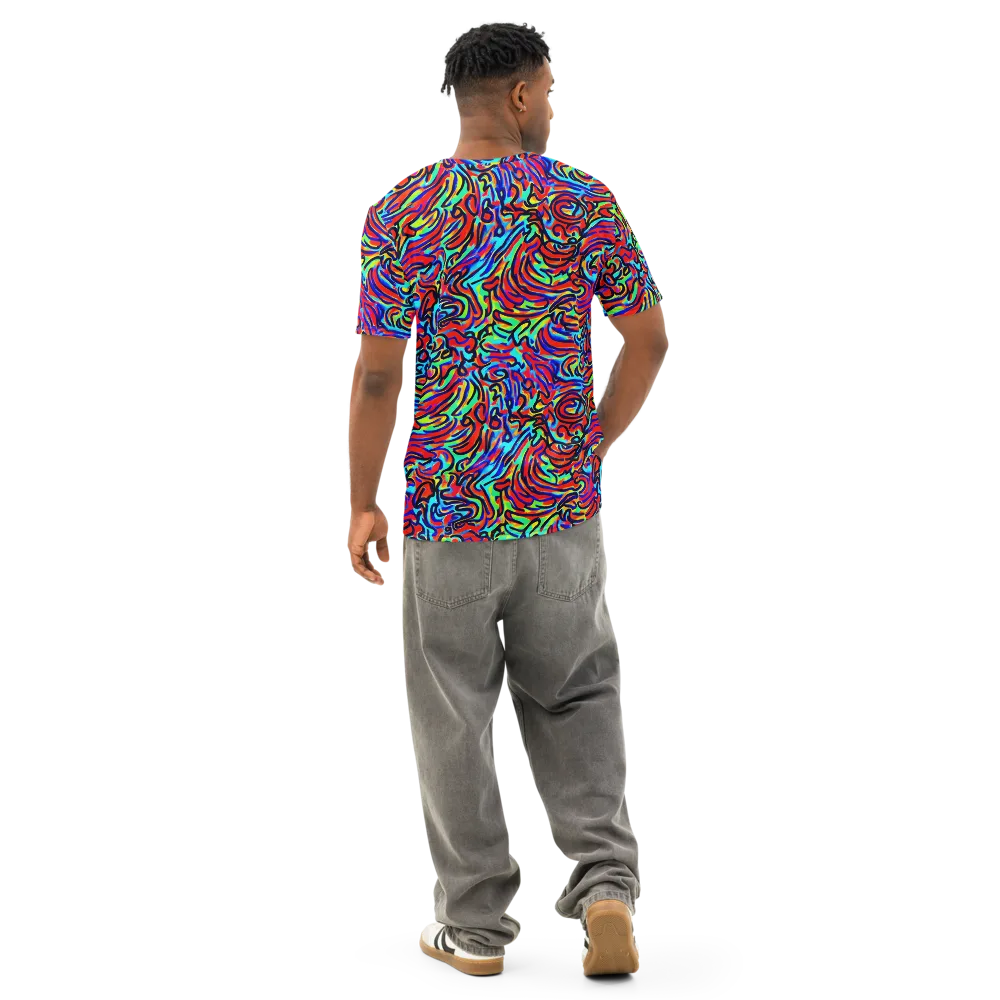 Lava Pulse on Men's Cotton Crew Neck T-Shirt — Back