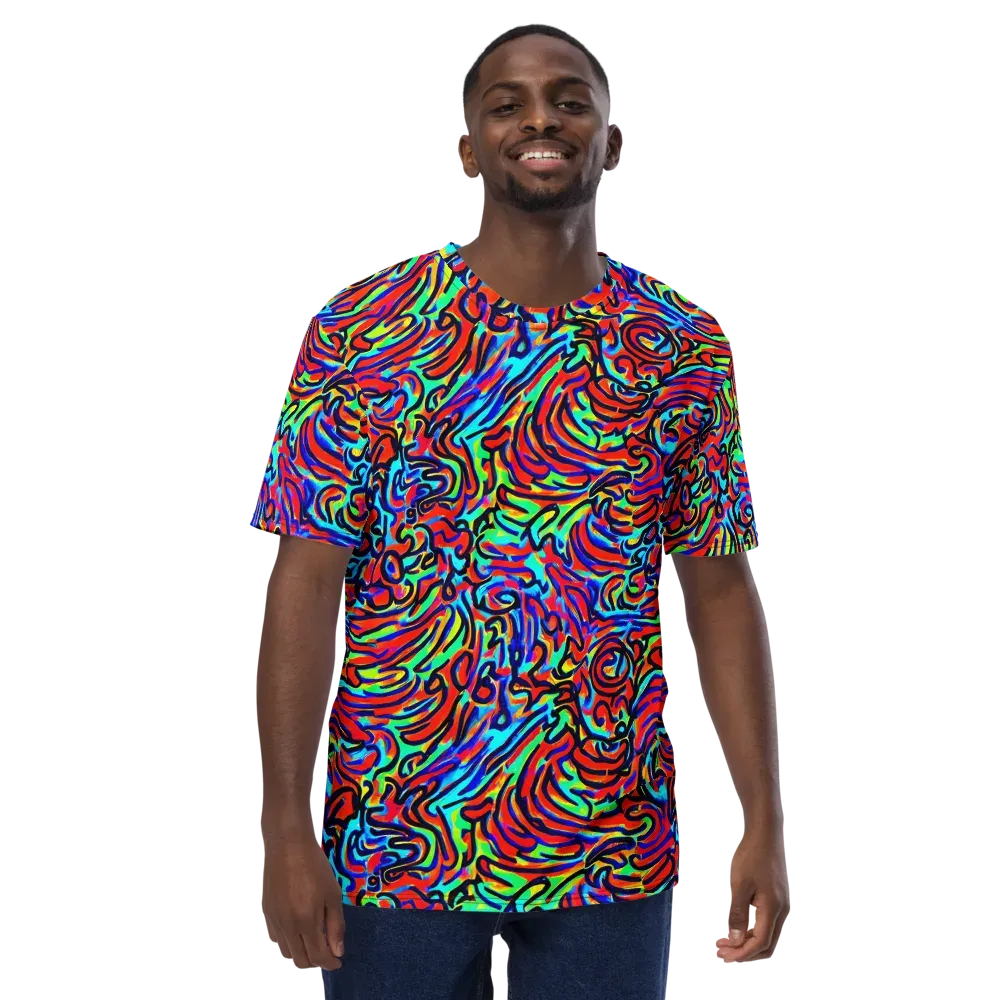 Lava Pulse on Men's Crew Neck T-Shirt — Front