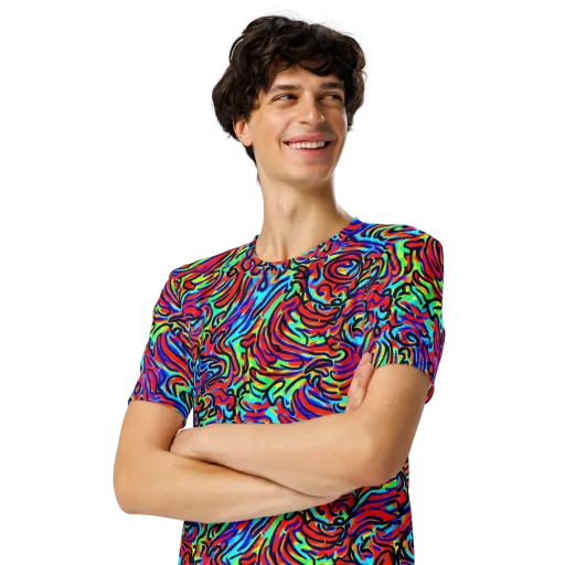Lava Pulse on a Men's Crew Neck T-Shirt