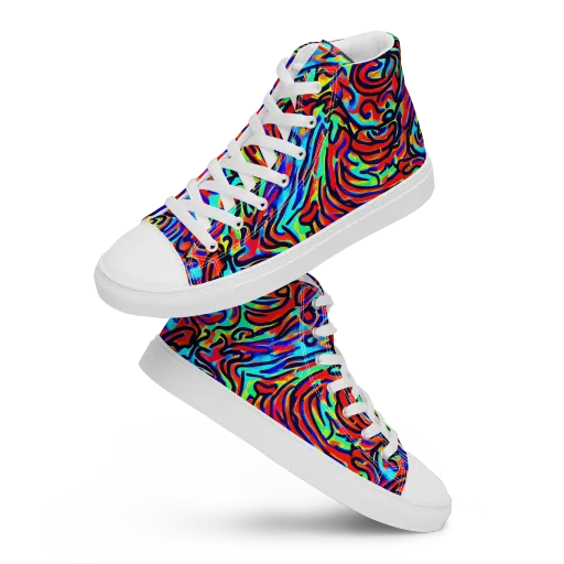 Lava Pulse on a Men's High Top Canvas Shoes