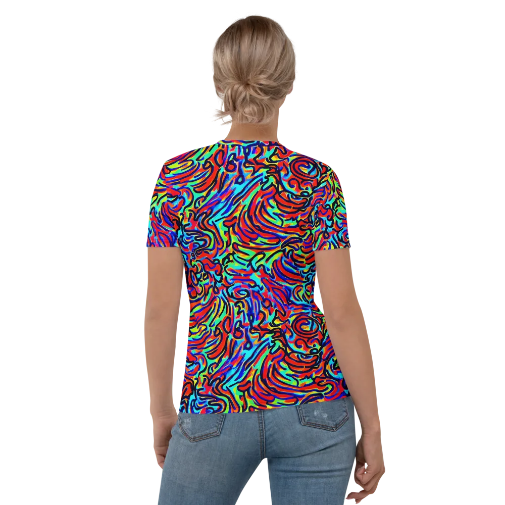 Lava Pulse on Women's Crew Neck T-Shirt — Back
