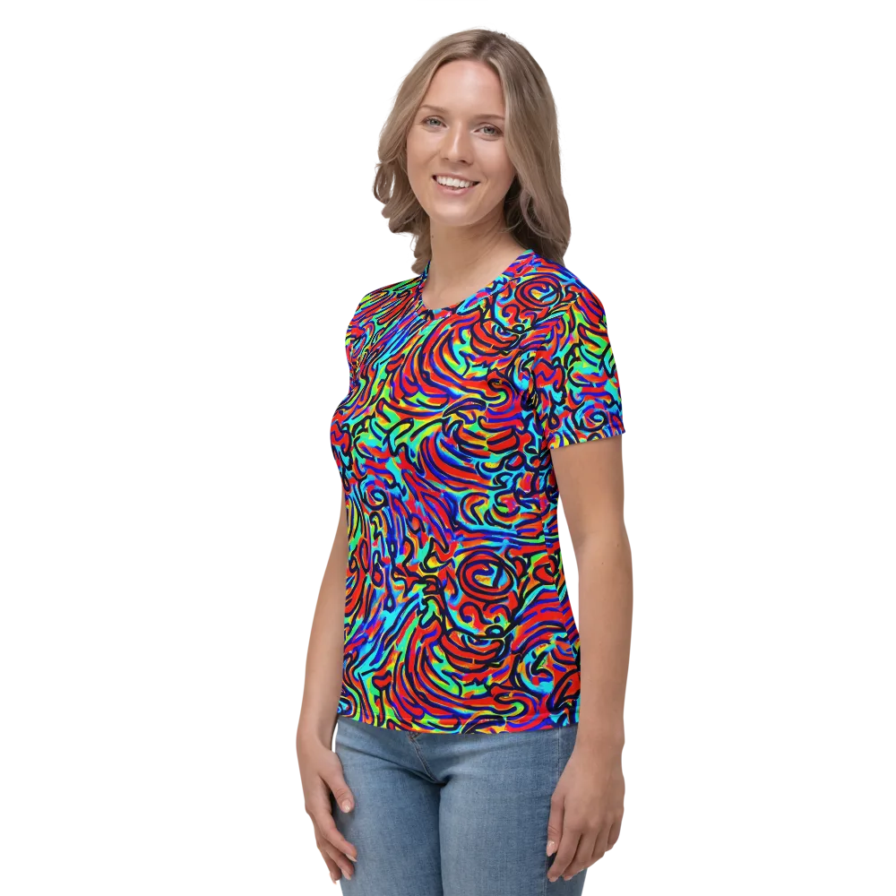 Lava Pulse on Women's Crew Neck T-Shirt — Left