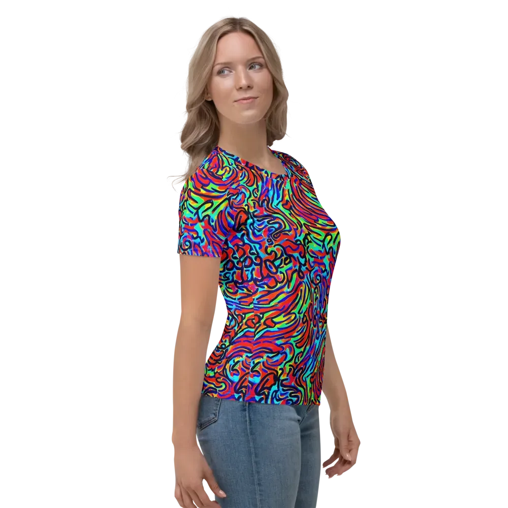 Lava Pulse on Women's Crew Neck T-Shirt — Right