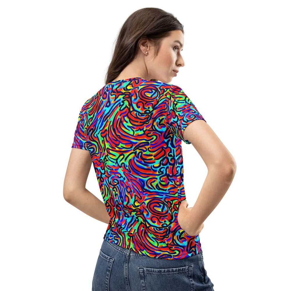 Lava Pulse on Women's Crew Neck T-Shirt — Back