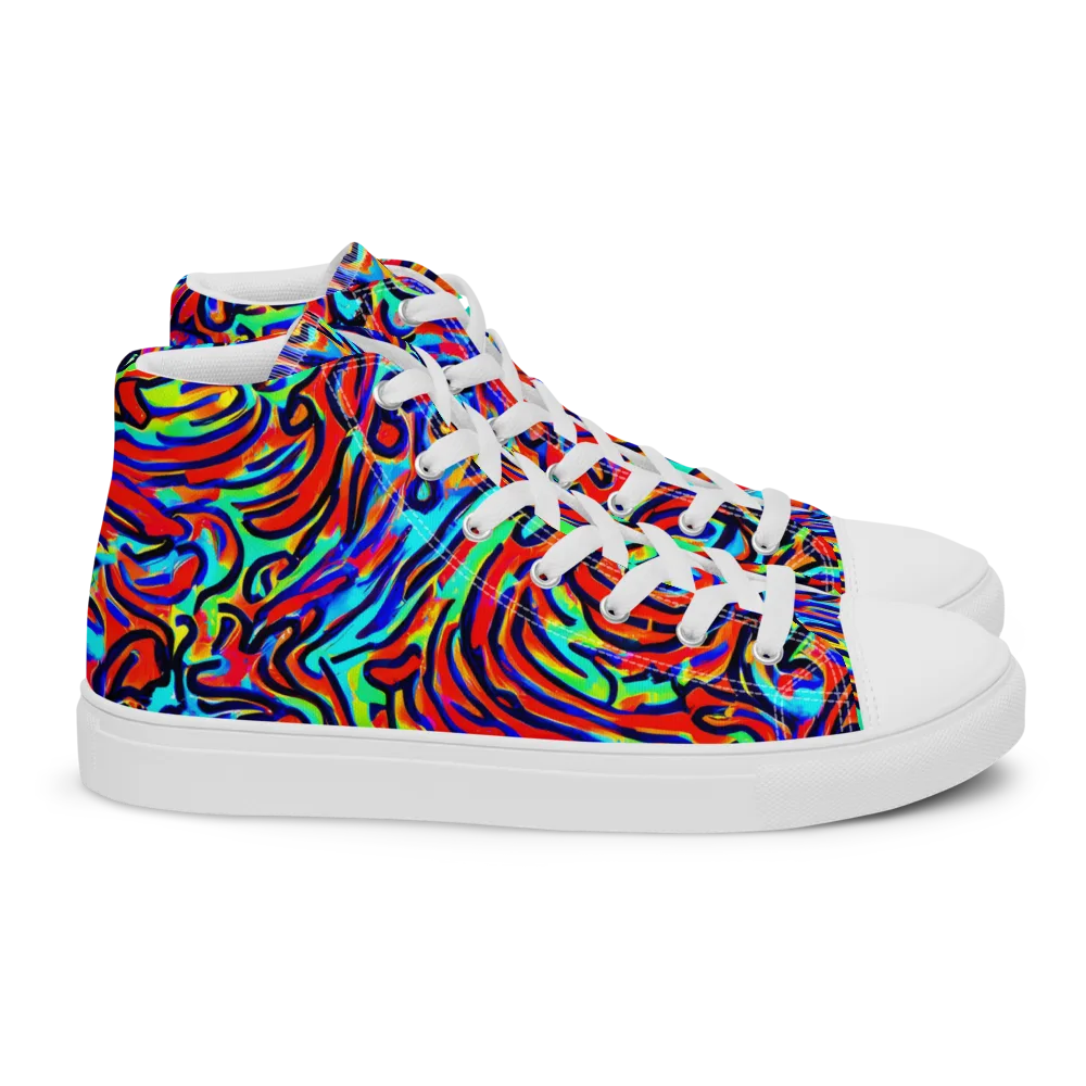 Lava Pulse on Women's High Top Canvas Shoes — Right