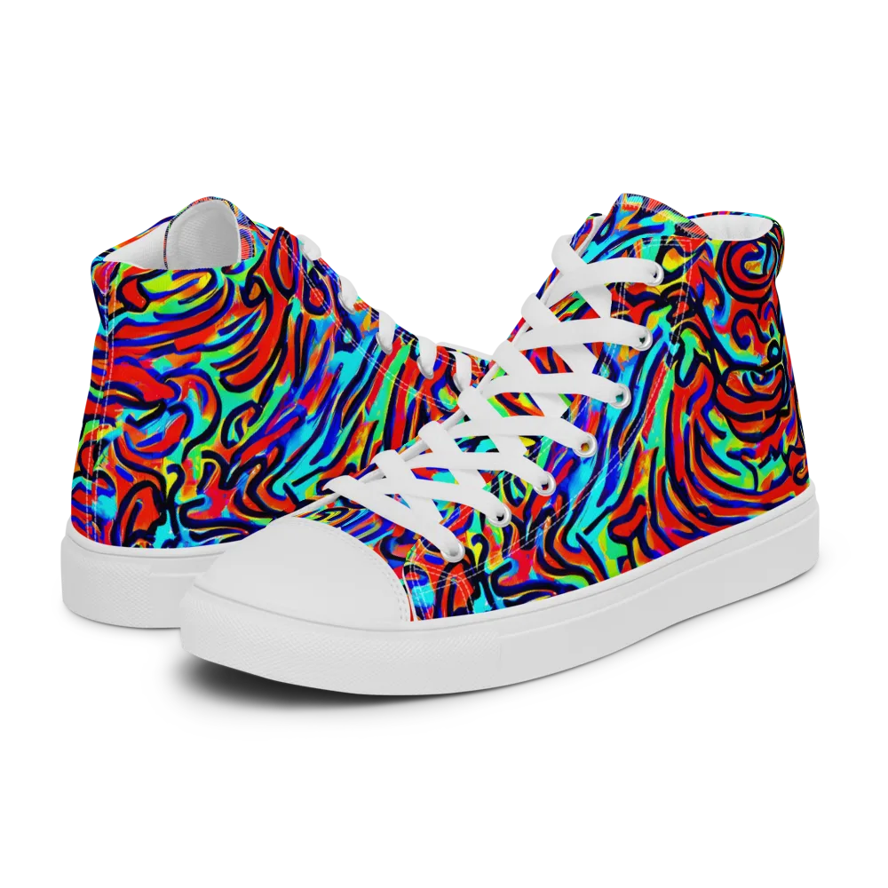 Lava Pulse on Women's High Top Canvas Shoes — Left
