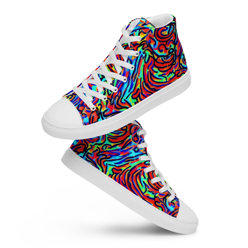 Lava Pulse on Women's High Top Canvas Shoes — Front