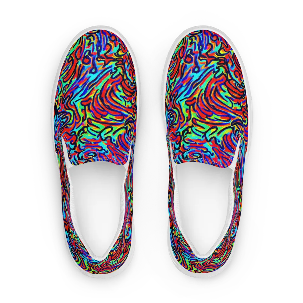 Lava Pulse on Men's Slip-On Canvas Shoes — Front