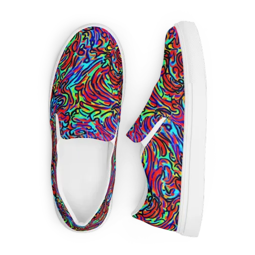 Lava Pulse on a Men's Slip-On Canvas Shoes