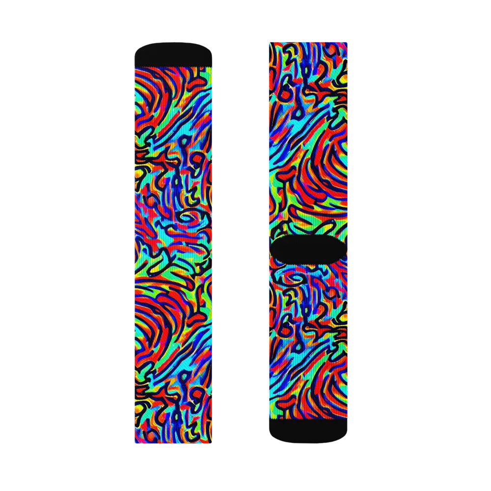 Lava Pulse on Socks — Right Sock