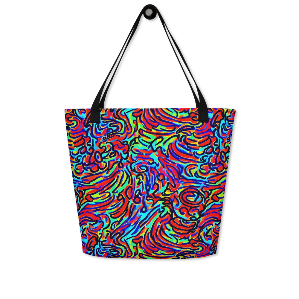 Lava Pulse on Large Tote Bag W/ Pocket — Front