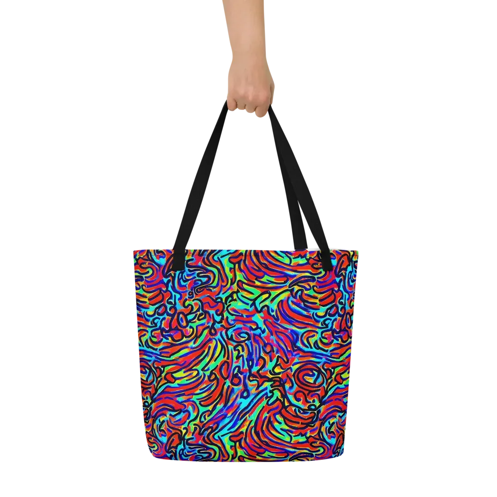 Lava Pulse on Large Tote Bag W/ Pocket — Front
