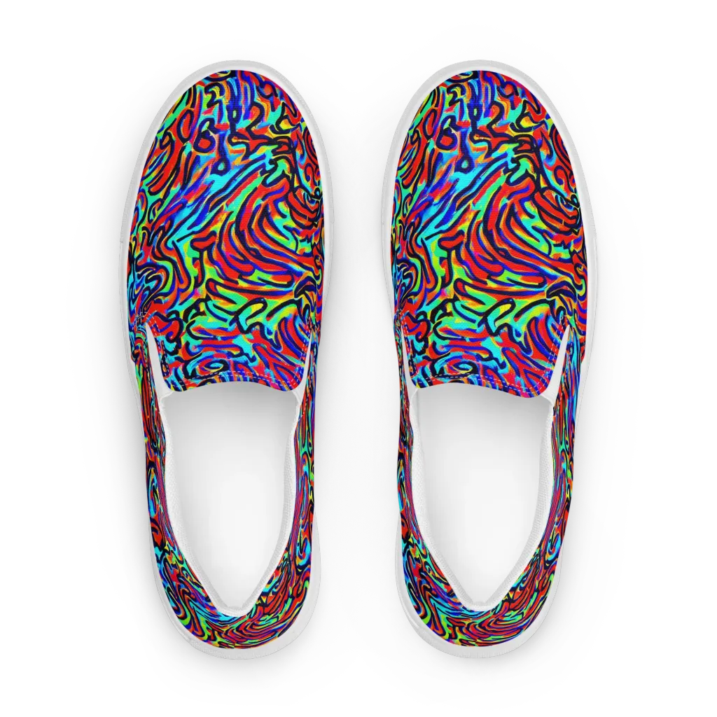 Lava Pulse on Women's Slip-On Canvas Shoes — Front