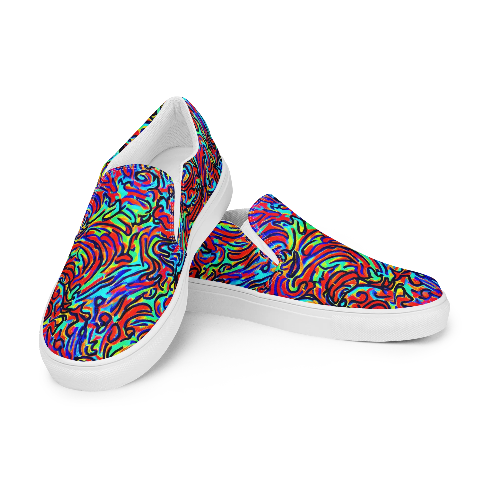 Lava Pulse on Women's Slip-On Canvas Shoes — Left Front