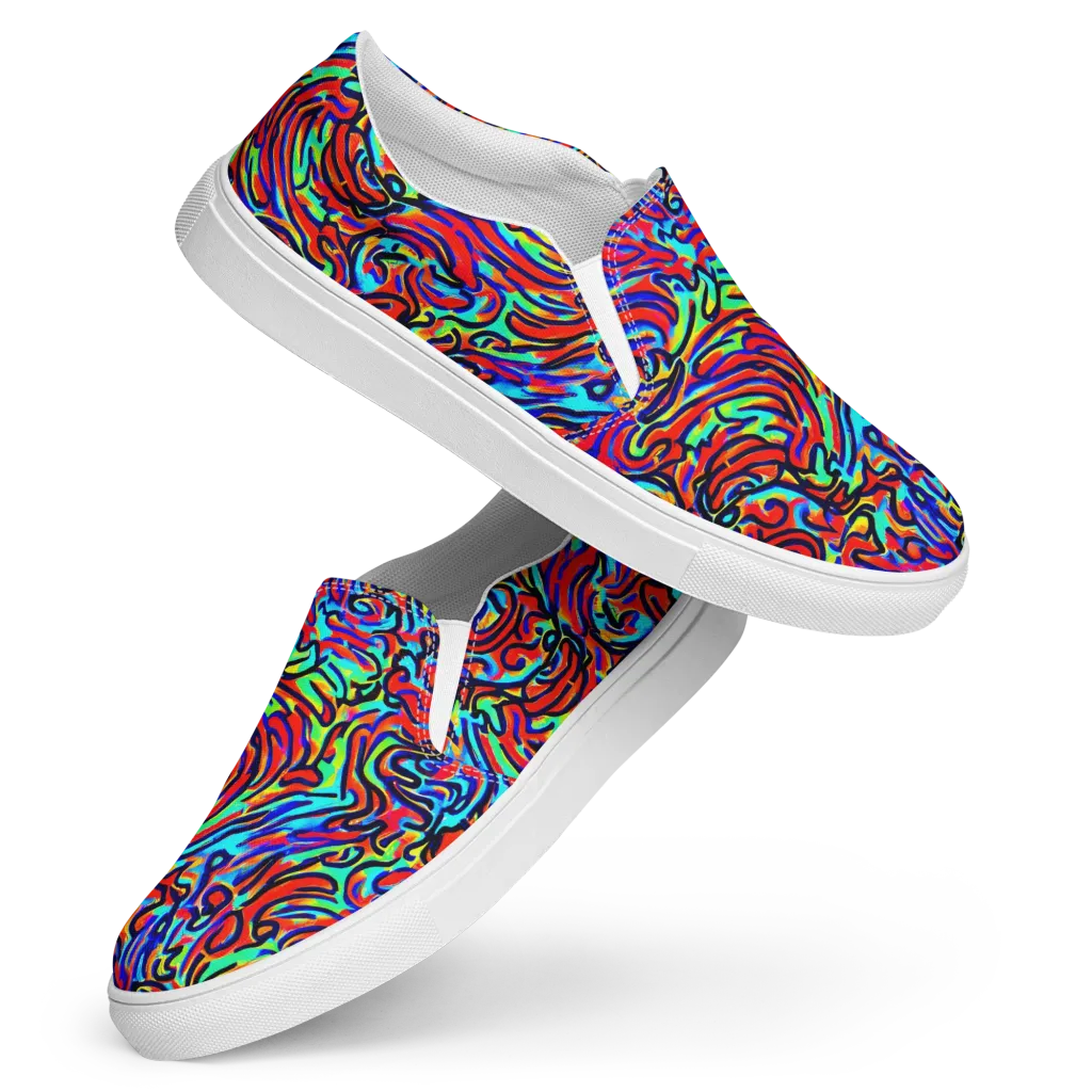Lava Pulse on Women's Slip-On Canvas Shoes — Front