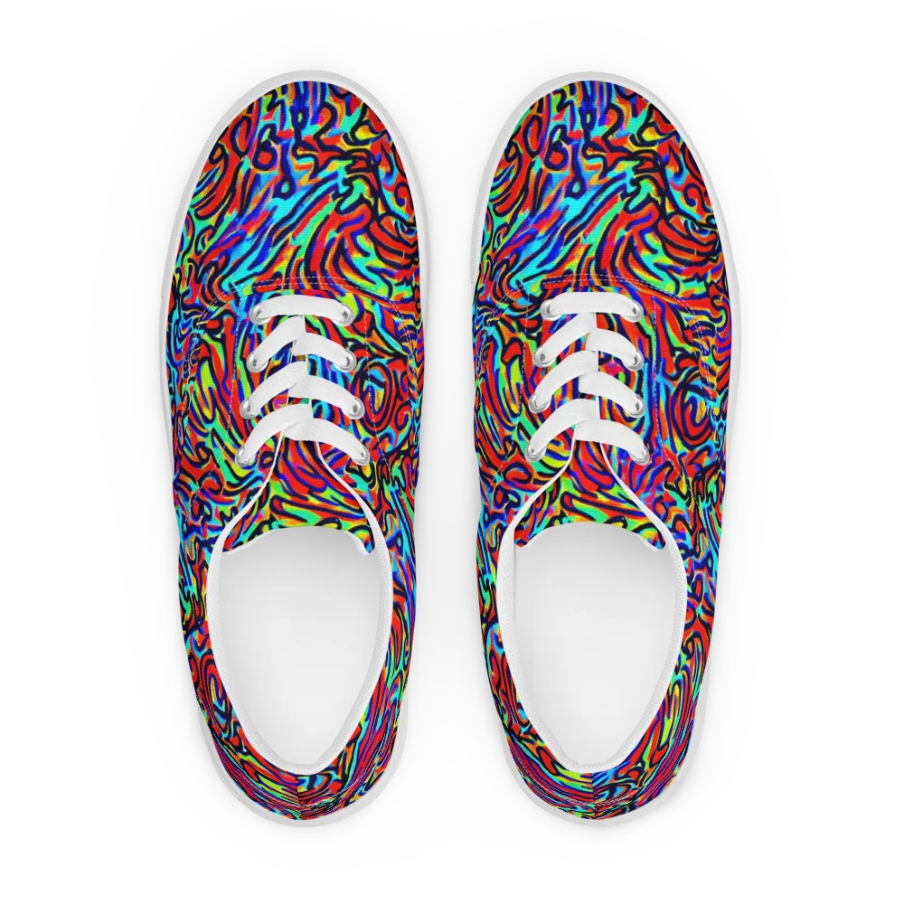 Lava Pulse on Men's Lace-Up Canvas Shoes — Front