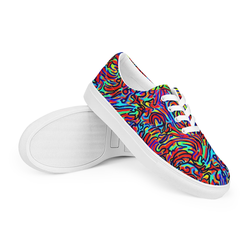 Lava Pulse on Men's Lace-Up Canvas Shoes — Right Front