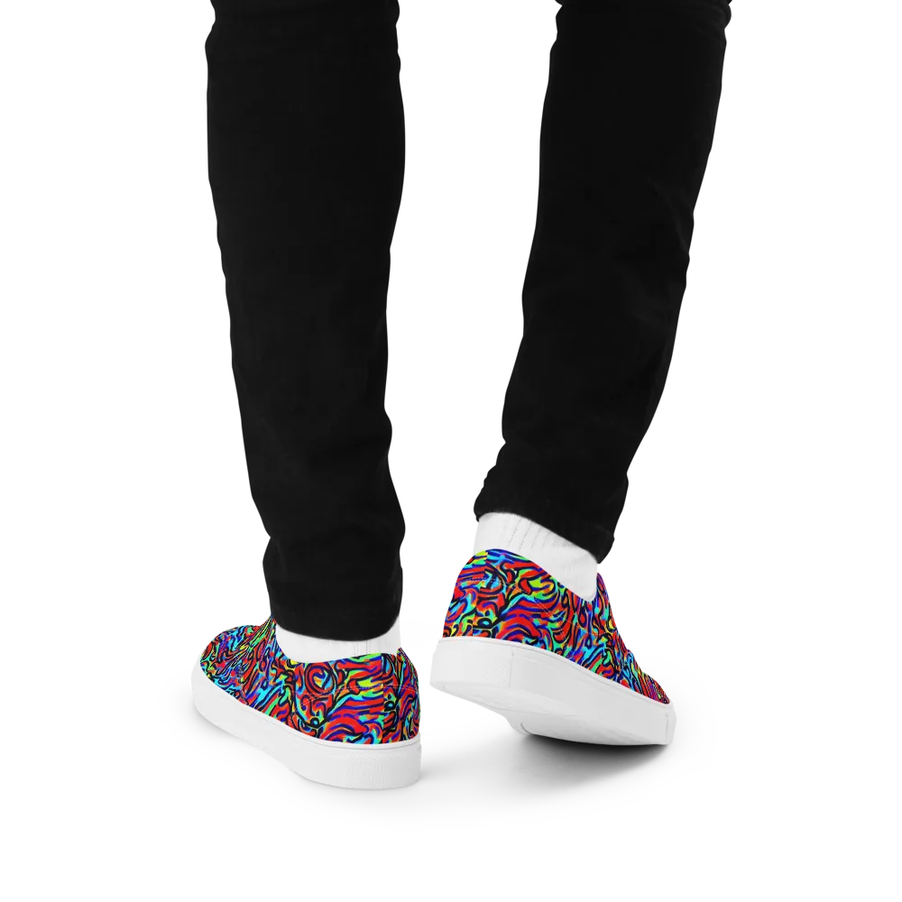 Lava Pulse on Men's Lace-Up Canvas Shoes — Back