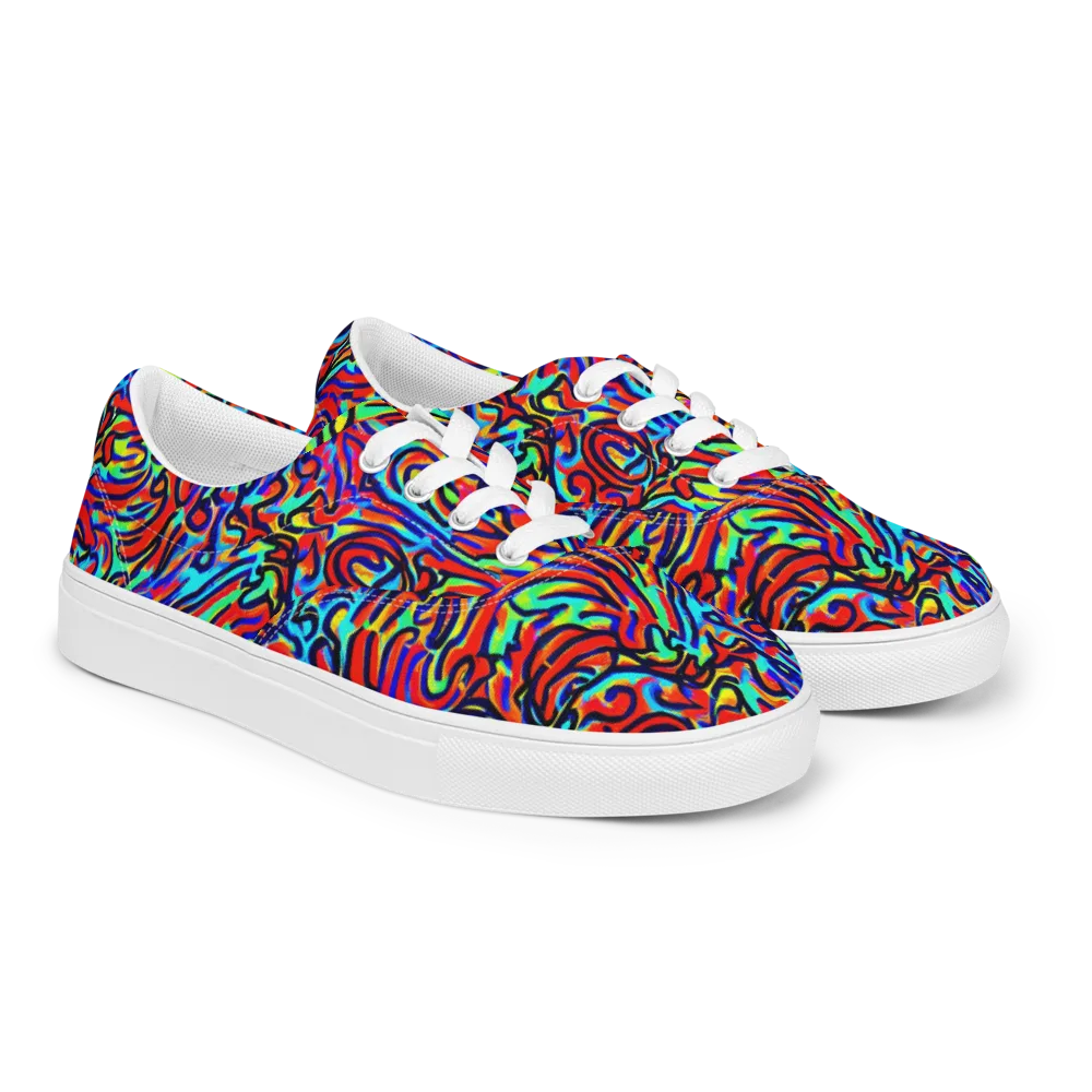 Lava Pulse on Men's Lace-Up Canvas Shoes — Right Front
