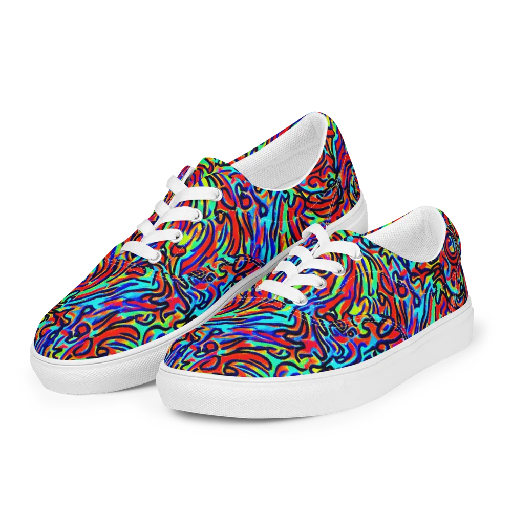 Lava Pulse on Men's Lace-Up Canvas Shoes — Left Front