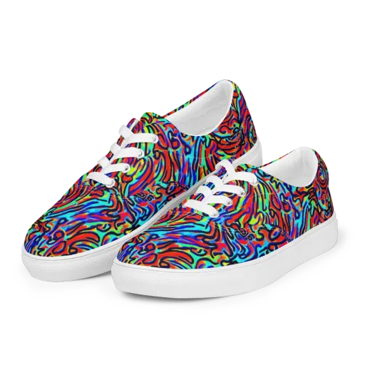 Lava Pulse on a Men's Lace-Up Canvas Shoes