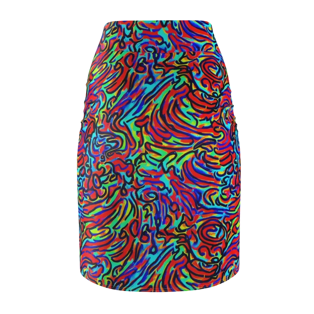 Lava Pulse on Pencil Skirt — Back