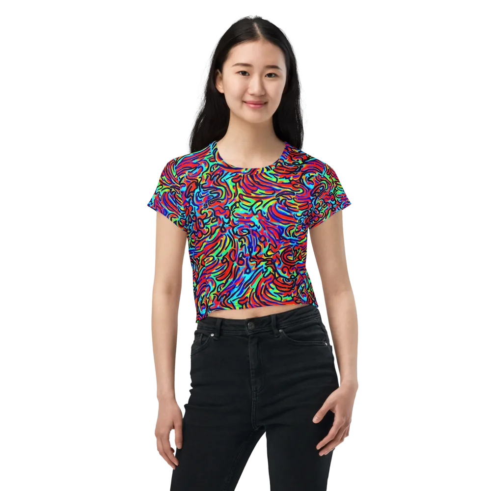 Lava Pulse on Crop Tee — Front