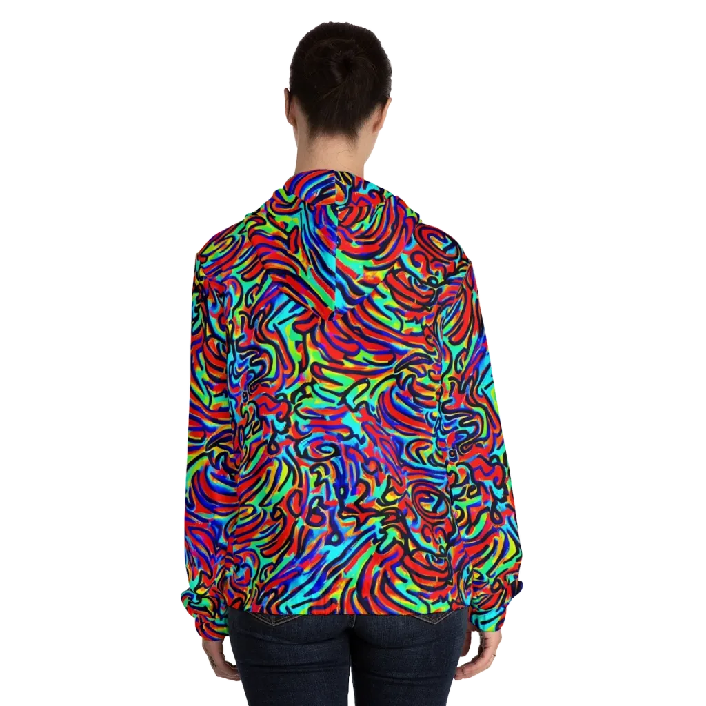 Lava Pulse on Women's Full-Zip Hoodie — Back On Person