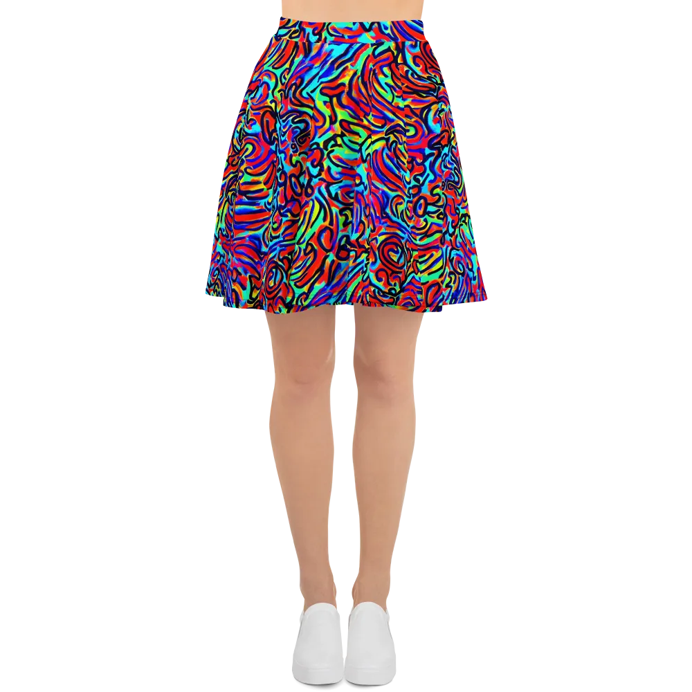 Lava Pulse on Skater Skirt — Front