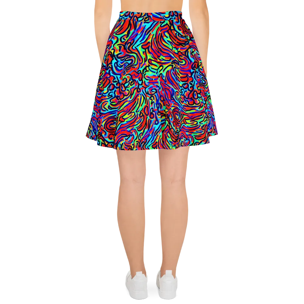 Lava Pulse on Skater Skirt — Back