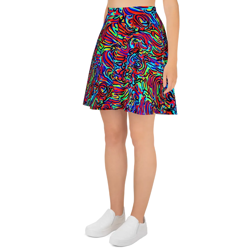 Lava Pulse on Skater Skirt — Left