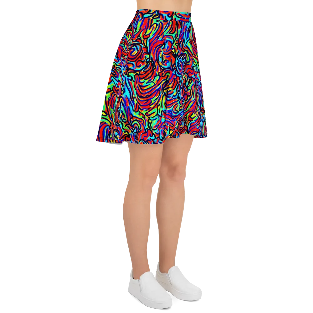Lava Pulse on Skater Skirt — Right