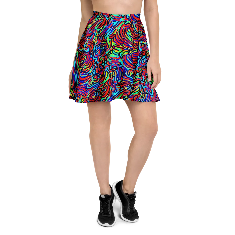 Lava Pulse on Skater Skirt — Front