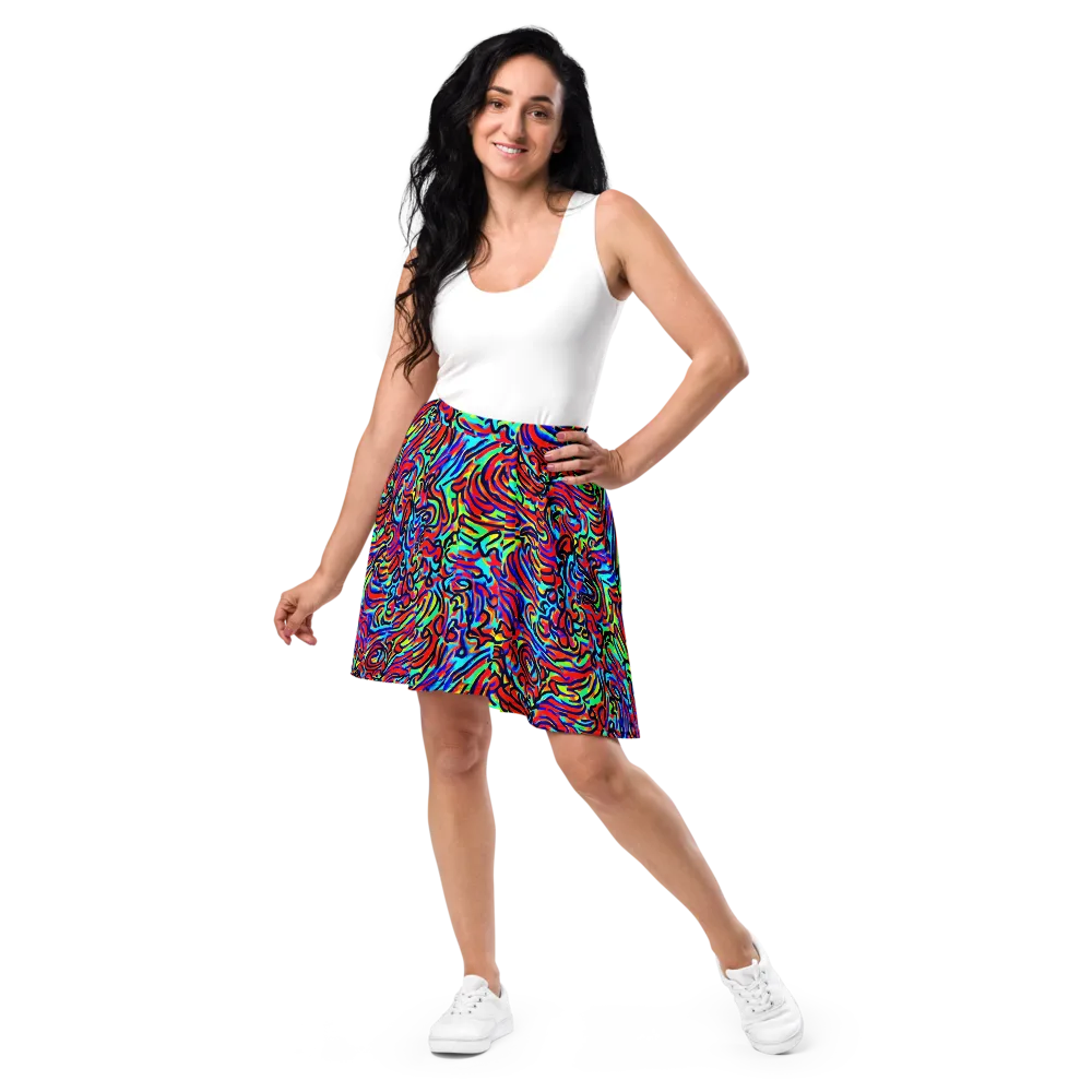 Lava Pulse on Skater Skirt — Front