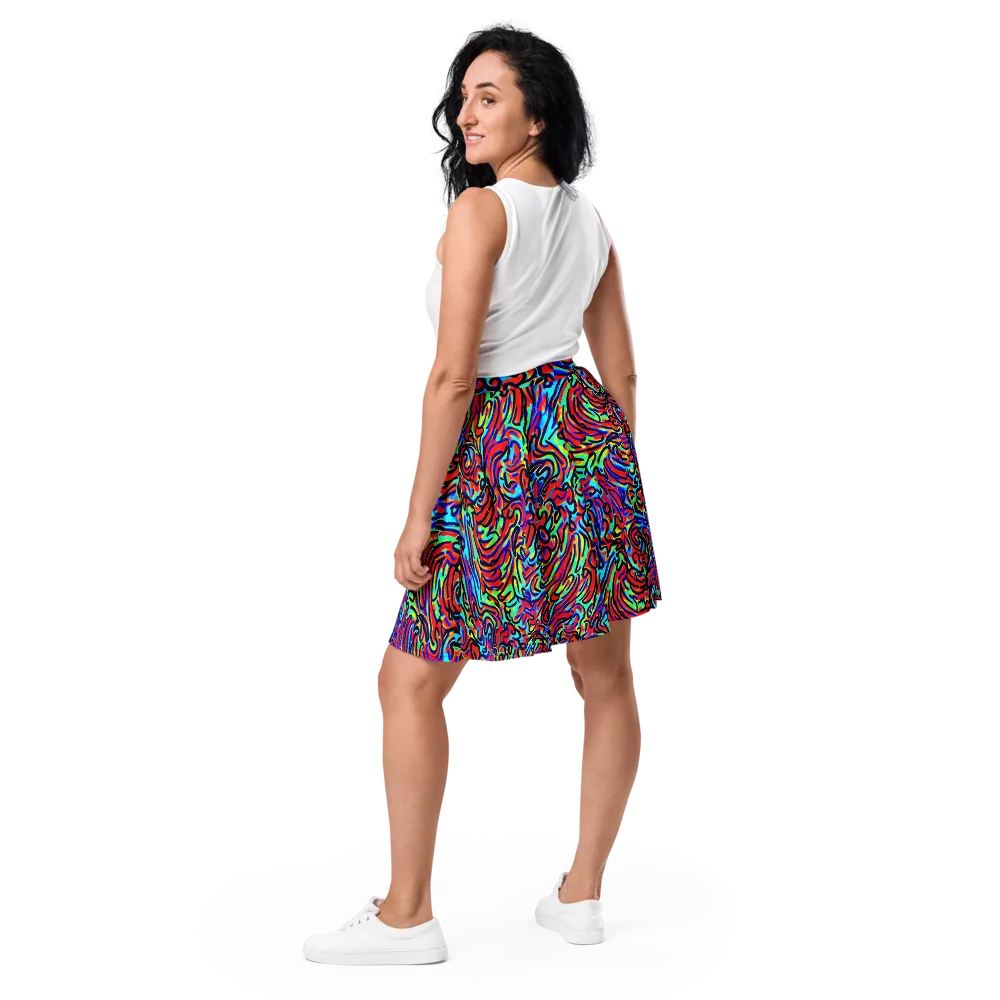 Lava Pulse on Skater Skirt — Back