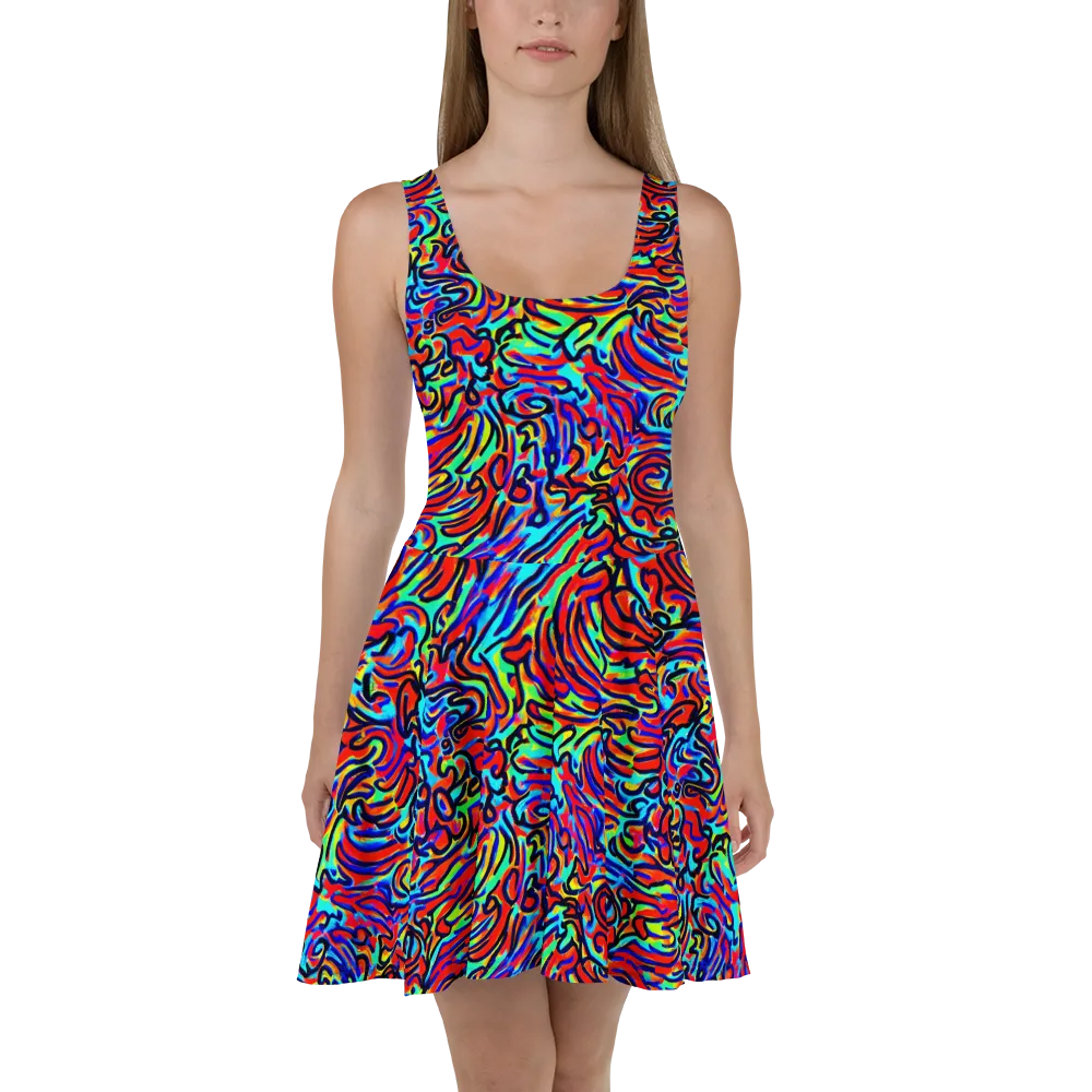 Lava Pulse on Skater Dress — Front
