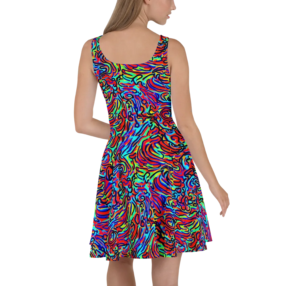 Lava Pulse on Skater Dress — Back