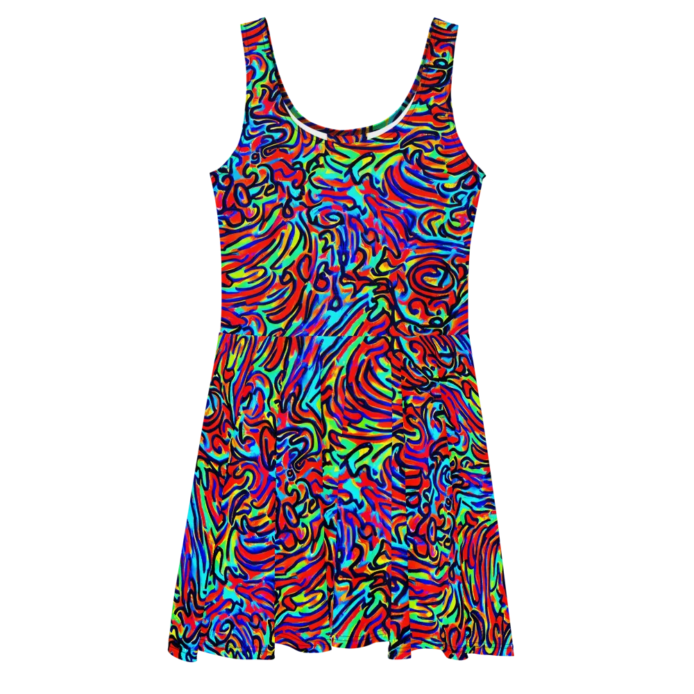 Lava Pulse on Skater Dress — Front