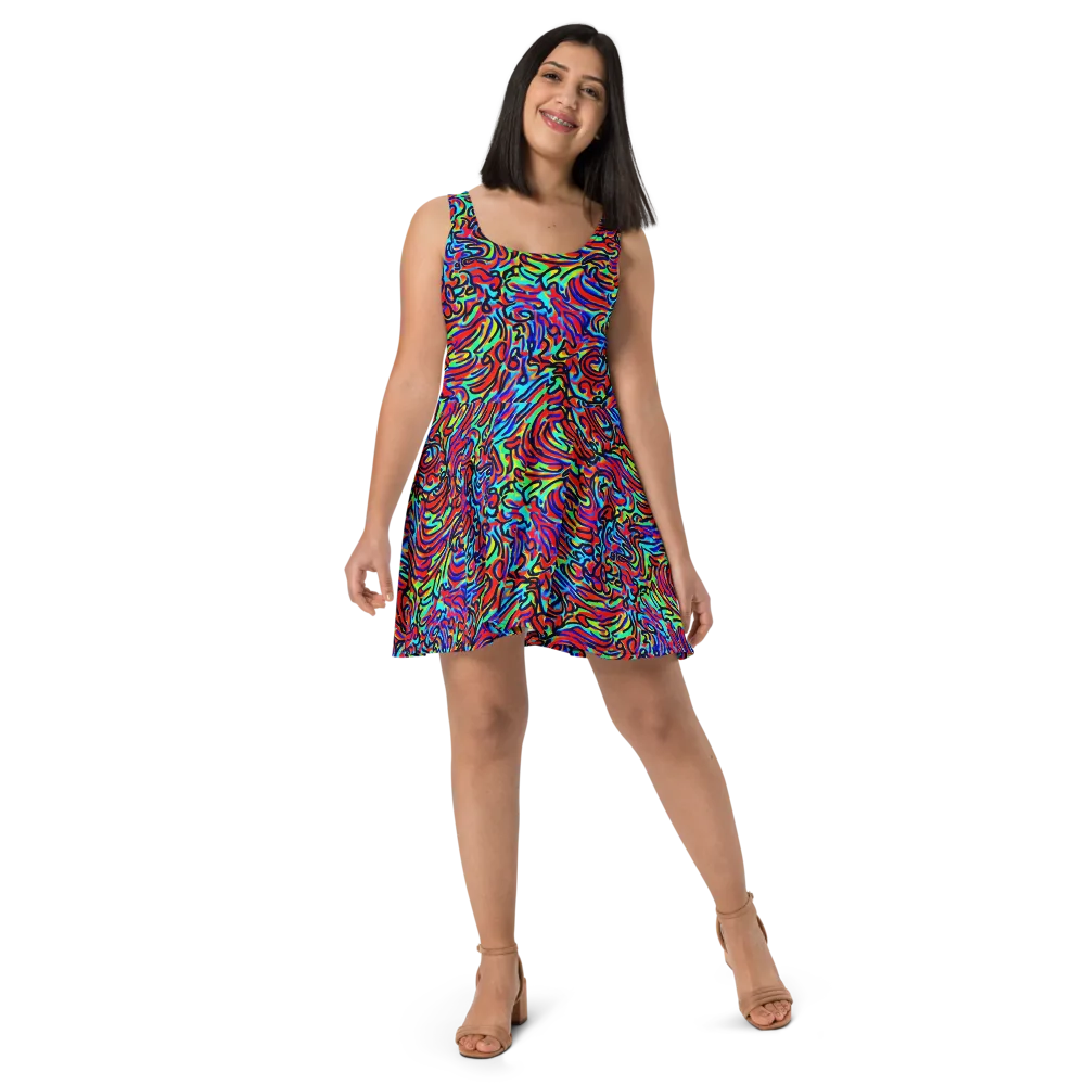 Lava Pulse on Skater Dress — Front