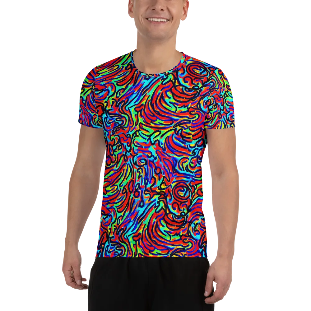 Lava Pulse on Men's Athletic T-Shirt — Front