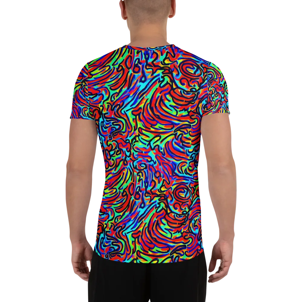 Lava Pulse on Men's Athletic T-Shirt — Back