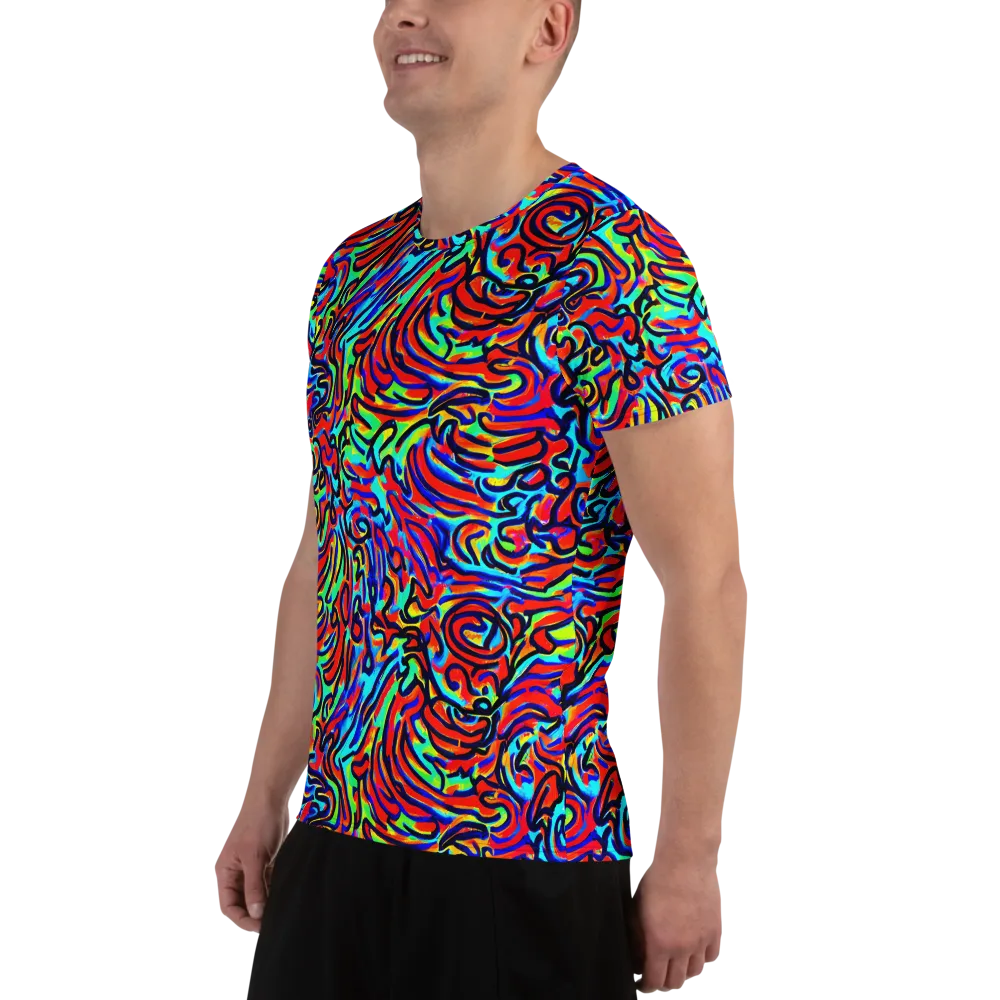Lava Pulse on Men's Athletic T-Shirt — Left