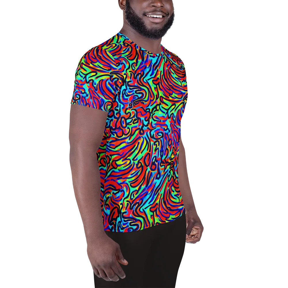 Lava Pulse on Men's Athletic T-Shirt — Right