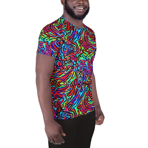 Lava Pulse on a Men's Athletic T-Shirt