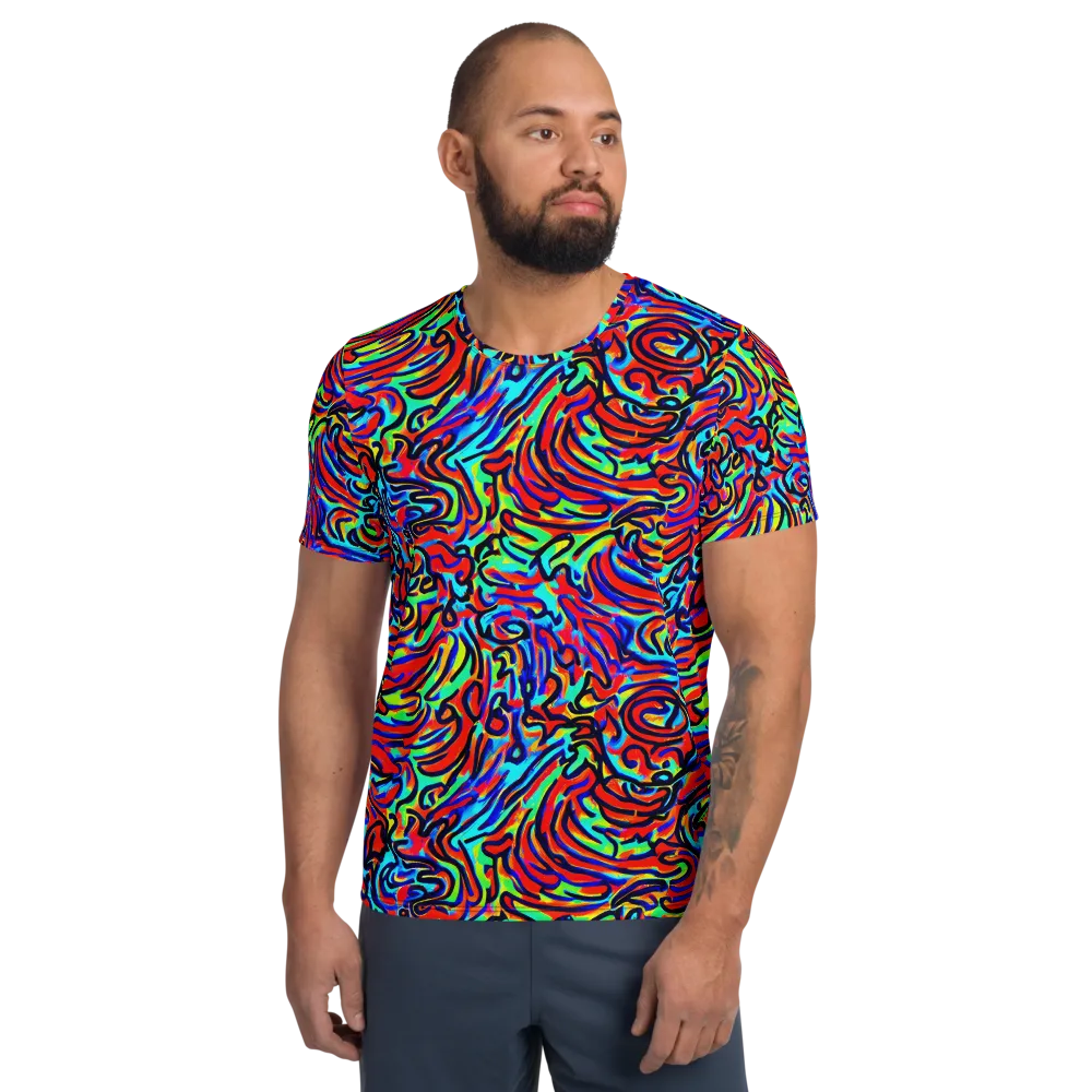 Lava Pulse on Men's Athletic T-Shirt — Front